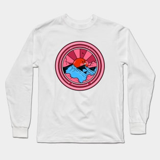 Magenta Mountain Sunset Long Sleeve T-Shirt